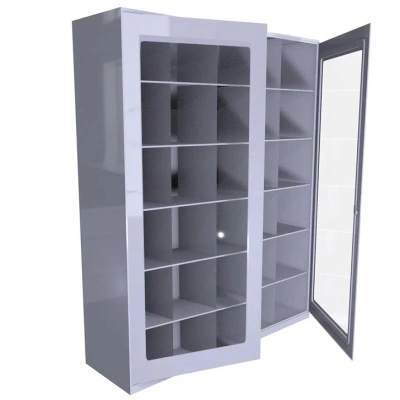 Шкаф для противогазов ХПГ-30 с дверью из акрилового стекла 1500x870x380 мм Светло-серый