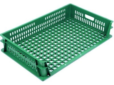 Ящик перфорированный 740×465×145, арт.: 404-12, объём 39, зелёный, код: 21864