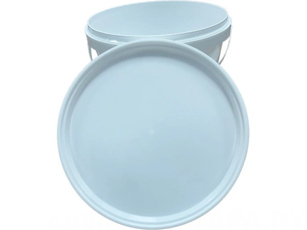 Ведро 1,5л круглое, с пластиковой ручкой, с белой крышкой, код: 36320