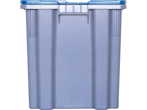 Ящик с крышкой п/э 600х400х415 сплошной, гладкое дно, код: 33154